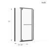 Neo Angle - Frameless Shower Door With White Acrylic Shower Base Combo - Matte Black - Image 3