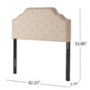 Luella - Button Tufted Full / Queen Upholstered Metal Panel Headboard - Beige - Image 3