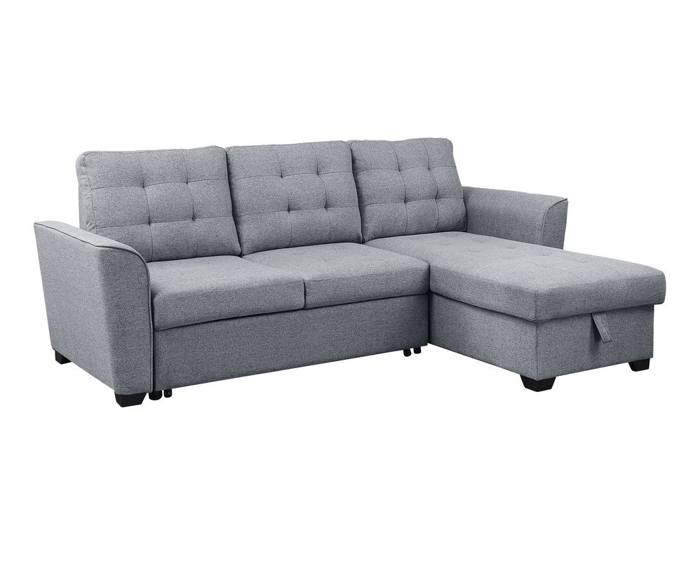 Avery - Sleeper Sectional Sofa With Reversible Storage Chaise - Light Gray - Image 4