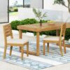 Outdoor Armless Dining Chair With Cushions (Set of 2) - Natural / Beige - Image 5