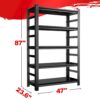 Heavy Duty Storage Rack, 5 Layer Adjustable Shelf, Suitable For Tool Rooms, Garages - Black - Image 3