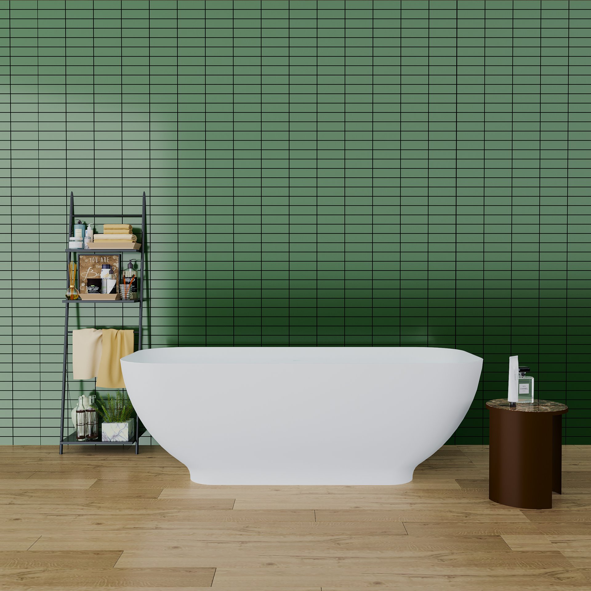 Freestanding Solid Surface Bathtub, Luxury Engineered Stone Resin Freestanding Soaking Bathtub With Overflow And Pop-Up Drain Cupc Certified, 22S04-67 - Matte White - Image 7