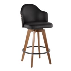 Ahoy - Mid-Century Counter Stool - Walnut / Black