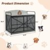 Heavy Duty Large Dog Crate Furniture For Large Medium Dog, Farmhouse Wooden Dog Kennel Indoor End Table, Decorative Pet House For Large Dogs - Gray - Image 6