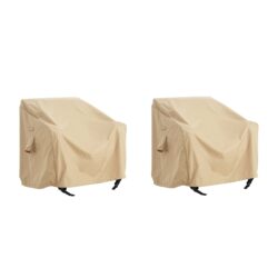 Shield - Patio Outdoor Club Chair Cover Set, Durable Weather Resistant Fabric - Beige