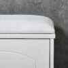 Shoe Storage Bench Cabinet With Fireproof Cushion, Double Doors And Movable Drawer For Door Entrance - White - Image 15
