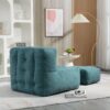 Fluffy Bean Bag Chair, Comfortable Bean Bag For Adults And Children, Super Soft Lazy Sofa Chair With Memory Foam And Ottoman, Indoor Modern Focus Bean Bag Chair For Living Room, Bedroom, Apartment - Green - Image 4