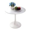 Mid Century Round Dining Table With Table Top & Pedestal Base For 2 - 4 People - White - Image 13