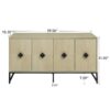 Carved 4 Door Sideboard, Sideboard Buffet Cabinet With Storage, Modern Coffee Bar Cabinet With Adjustable Shelf For Living Room - Natural - Image 3