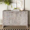 Accent Cabinet Farmhouse Style 3 Door Wooden Cabinet Sideboard Buffet Server Cabinet Storage Cabinet, For Living Room, Entryway, Hallway, Office, Kitchen And Dining Room - Natural Wood Wash - Image 2