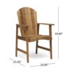 Outdoor Weather Resistant Acacia Wood Adirondack Dining Chairs Set (Set of 2) - Natural - Image 3