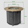 30" Propane Gas Fire Pit Table, 50000 Btu Round Steel Fire Pit With Imitation Wood Grain For Outside Patio Deck Garden Backyard - Black - Image 8