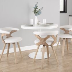 Gardenia - Mid-Century Modern Dining / Chair - White Washed / Cream