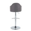 Ahoy - Contemporary Adjustable Barstool With Swivel With Rounded T Footrest (Set of 2) - Chrome / Gray - Image 5