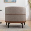 Modern Two-Tone Barrel Chair, Upholstered Round Armchair For Living Room Bedroom Reading Room - Burnt Orange - Image 8