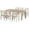 7 Piece Wooden Dining Table Set Mutifunctional Extendable Table With Leaf And 2 Drawers, 6 Dining Chairs With Soft Cushion - Natural Wash - Image 9