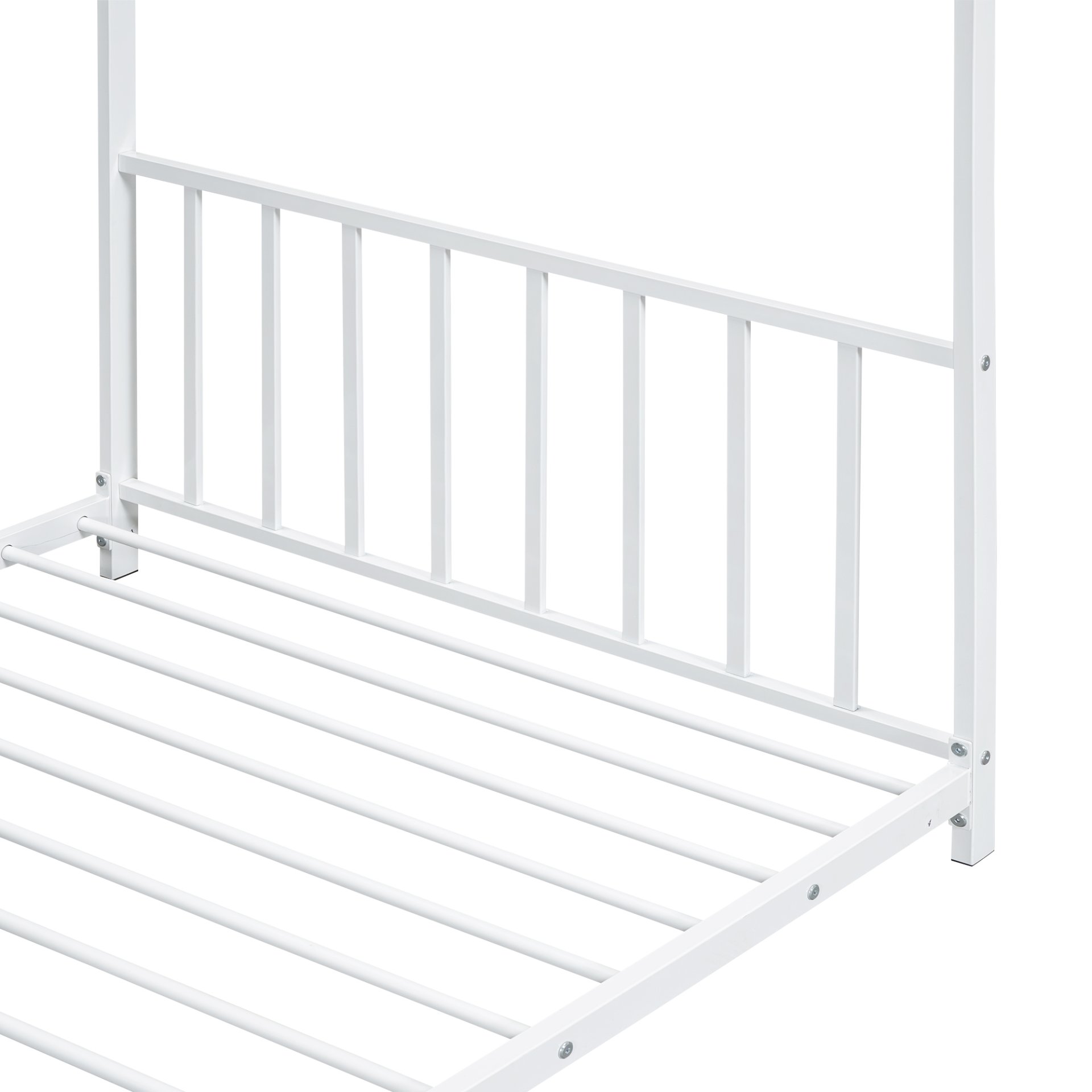 Twin Size Metal House Platform Bed - White - Image 7