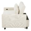 Pull Out Sofa Bed Convertible Couch 2 Seat Loveseat Sofa Modern Sleeper Sofa With 2 Throw Pillows And USB Ports For Living Room - Beige - Image 13