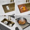 Undermount Kitchen Sink With Workstation, 16 Gauge Deep Bowl - Gold - Image 10