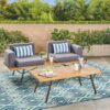 2 Piece Patio Set With Loveseat And Coffee Table - Natural / Dark Gray - Image 10