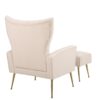 Modern Accent Chair With Ottoman, Comfy Armchair For Living Room, Bedroom, Apartment, Office - Beige - Image 16