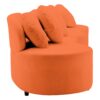Modern Living Room Sofa Lamb Velvet Upholstered Couch Furniture For Home Or Office - Orange - Image 11