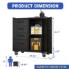 Sturdy Metal Tool Storage Cabinet With Wheels Heavy Duty Garage And Office Organizer, Steel - Brushed Nickel - Image 3