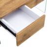 Elegant Coffee Table With Double Drawers And Transparent Glass Sides - Wood - Image 19