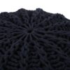 Bordeaux - Knitted Cotton Round Pouf Ottoman And Floor Cushion - Dark Blue - Image 5
