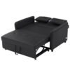 Convertible Sleeper Bed, Adjustable Oversized Armchair With 3 USB Ports For Small Space - Black - Image 21