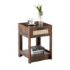 15.75" Rattan End Table With Drawer, Modern Nightstand, Side Table For Living Room, Bedroom - Rustic Brown - Image 7
