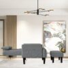 Modern Living Room Leisure Sofa Chair Design Home Adjustable Cozy Soft Chair - Gray - Image 12