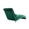 Velvet Button Tufted Upholstered Chaise Lounge Chair With Pillow For Bedroom Living Room Office - Emerald - Image 14
