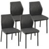 Dining Chairs Living Room Chair Modern Kitchen Armless Side Chair With Metal Legs (Set of 4) - Dark Gray - Image 2