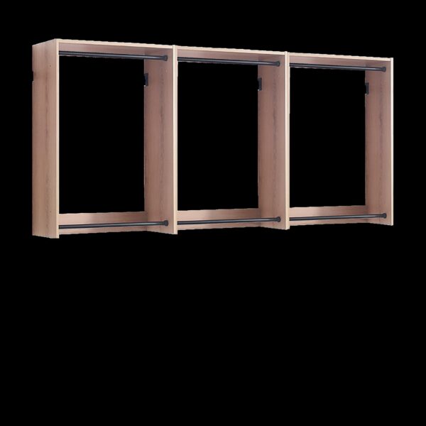 Devi - Wall Mounted Wood Closet System, Modular Units - Oak