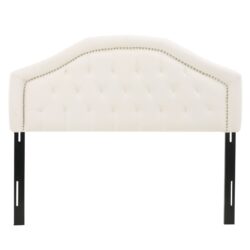Kaarina - Contemporary Tufted Fabric Full / Queen Headboard - Ivory