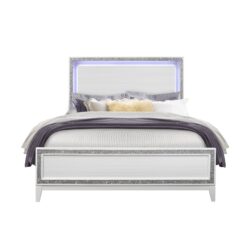 Almera - Queen Bed Glitter - White