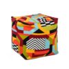Pouf Luxury Oversized Bean Bag Cube Ottoman - Colorpop Multicolored Embroidery - Image 2