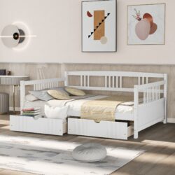 Full Size DayBed With 2 Drawers - White
