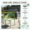 1 Piece Designed Single Chair, UV Resistant, Waterproof And Wear Resistant - Haze Green - Image 24