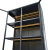 Modern Style Tall Steel Display Cabinet With Double Glass Doors, LED Lights, 3 Sided Glass For Collectibles Dark - Dark Blue - Image 10
