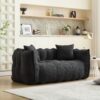 Cozy Beanbag Chair With High Resilience Foam Core For 2 - Black - Image 2