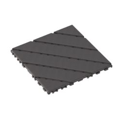 Durable Plastic Interlocking Deck Tiles, 44 Pack, Waterproof Outdoor And Indoor Use, 12" X 12" - Dark Gray