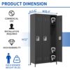 Storage Locker Cabinet With Locks For Employees, Home Gym Office School Garage - Black - Image 3