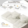 Modern Oversized Modular Sectional Sofa With Ottoman, Seat, Chaise Lounge And Armrest, Sparkling Chenille Fabric Soft Cushion Sofa With 4 Pillows, 4 Pieces Diy Combination Tufted Sofa, No Assembly Required - Beige - Image 19