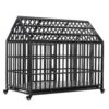 Heavy Duty Dog Crate Large Dog Cage Strong Metal Dog Kennels And Crates For Large Dogs With 4 Lockable Wheels - Black - Image 7
