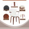 Mid Century Modern Bentwood Swivel Dining Chairs (Set of 2) - White / Walnut - Image 7