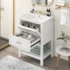 Bathroom Vanity With Top Sink, Modern Bathroom Storage Cabinet With 2 Drawers, Single Sink Bathroom Vanity - White - Image 21