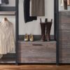 Monica - Wood Walk In Closet System, Powder Coated Metal Frame And Melamine - Rustic - Image 10