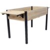 Raised Garden Bed With Metal Legs And Folding Storage Shelf For Outdoor Patio Deck Balcony - Black / Natural - Image 8